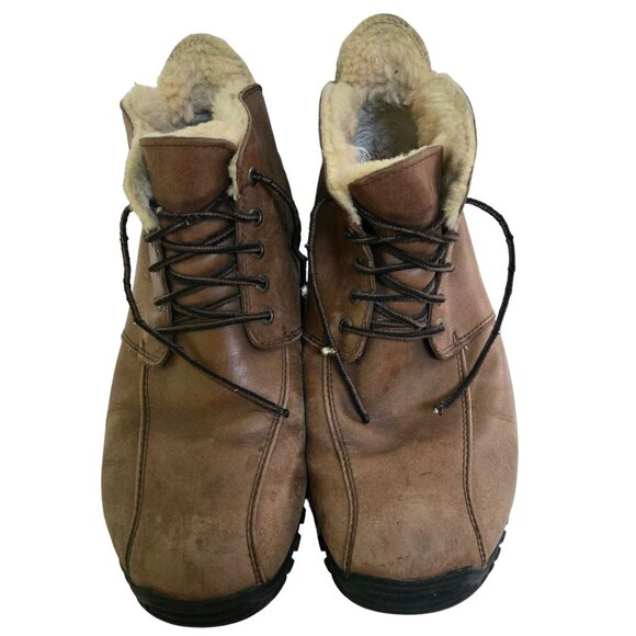 Ugg 5480 Tan Leather Shearling Lined Vibram Sole Gore Tex Chukka Boots Size 12 - Picture 3 of 9